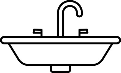 Bathroom Sink Doodle Vector Illustration
