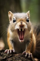 Fototapeta premium Squirrel baring teeth