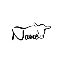 Vector of a cow head design on white background. Farm Animal