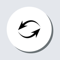 Repeat icon vector. Refresh sign symbol in trendy flat style. Reload arrow vector icon illustration in circle isolated on gray background