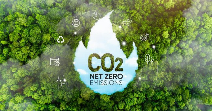 Net zero emissions .CO2 reduce conceptNet zero emissions,environment of ESG, co2, company circular and clean zero. Technologies Environment, Organization Sustainable development . 4K video