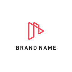 Play Button Logo Design with Letter I