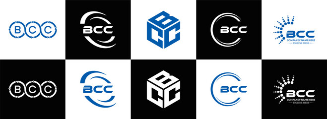 BCC logo. B C C design. White BCC letter. BCC, B C C letter logo design. Initial letter BCC letter logo set, linked circle uppercase monogram logo. B C C letter logo vector design.