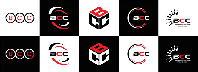 BCC logo. B C C design. White BCC letter. BCC, B C C letter logo design. Initial letter BCC letter logo set, linked circle uppercase monogram logo. B C C letter logo vector design.