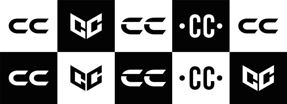 CC logo. C C design. White CC letter. CC, C C letter logo design. Initial letter CC letter logo set, linked circle uppercase monogram logo. C C letter logo vector design.