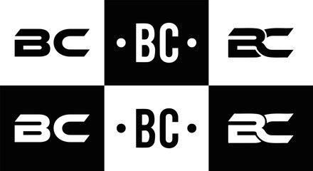 BC logo. B C design. White BC letter. BC, B C letter logo design. Initial letter BC letter logo set, linked circle uppercase monogram logo. B C letter logo vector design. - obrazy, fototapety, plakaty