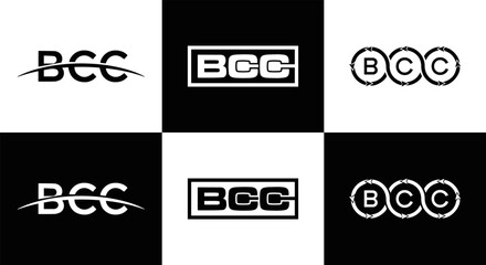 BCC logo. B C C design. White BCC letter. BCC, B C C letter logo design. Initial letter BCC letter logo set, linked circle uppercase monogram logo. B C C letter logo vector design.