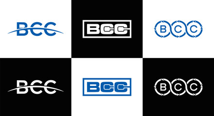 BCC logo. B C C design. White BCC letter. BCC, B C C letter logo design. Initial letter BCC letter logo set, linked circle uppercase monogram logo. B C C letter logo vector design.