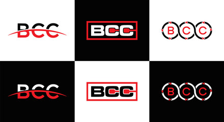 BCC logo. B C C design. White BCC letter. BCC, B C C letter logo design. Initial letter BCC letter logo set, linked circle uppercase monogram logo. B C C letter logo vector design.