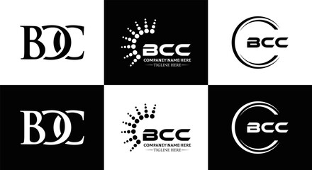 BCC logo. B C C design. White BCC letter. BCC, B C C letter logo design. Initial letter BCC letter logo set, linked circle uppercase monogram logo. B C C letter logo vector design.