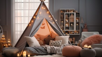 Cozy Teepee Tent for Kids Playroom