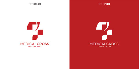Medical cross logo template, health care icon, doctor clinic symbol, hospital logo design