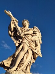 Close up of angel statue in Rome, Italy