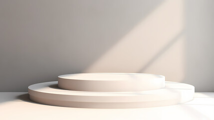 Simple product booth, podium, stage, product commercial photography background, cosmetics booth, 3D rendering