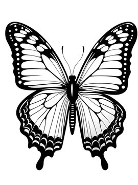 recommend clip art: Butterfly Black and White Illustration