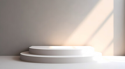 Simple product booth, podium, stage, product commercial photography background, cosmetics booth, 3D rendering