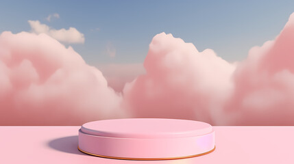 Simple product booth, podium, stage, product commercial photography background, cosmetics booth, 3D rendering