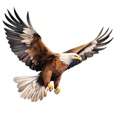 Obraz premium A majestic bald eagle soars through the sky