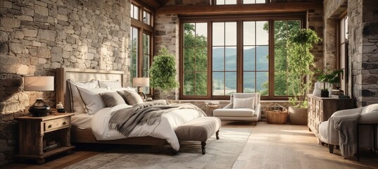 Modern rustic bedroom interior design