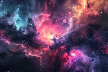 Obraz premium Fantastic and colorful galaxy setting for your design