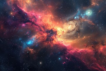 Fototapeta premium Dazzling galaxy setting for your design inspiration