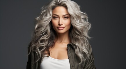 Naklejka premium Fashion model with beautiful blonde hair