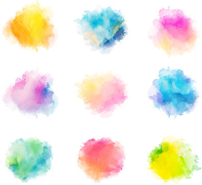 watercolor vector stain set: background for titles and logos