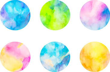 watercolor vector circle set: background for titles and logos