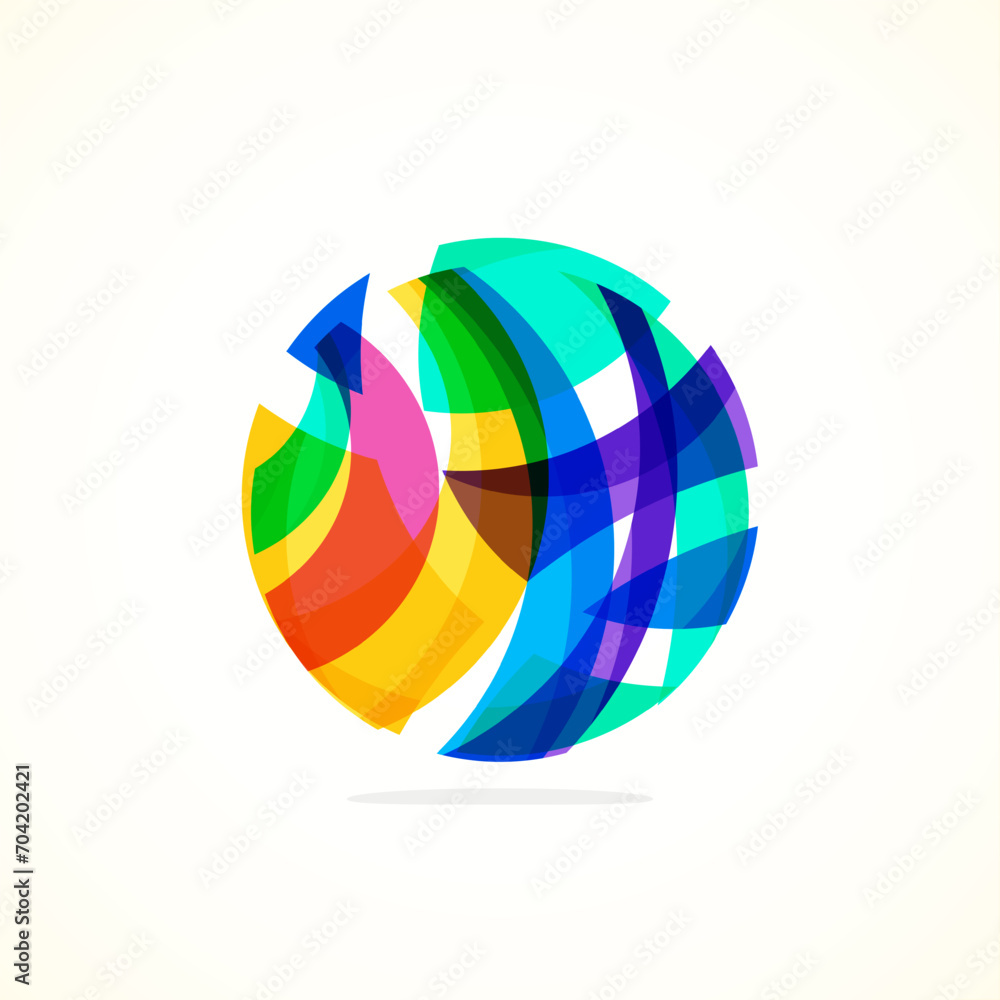 Poster Abstract circle logo - minimalist emblem, timeless and universal shape of circle. Unique logo represent range of brands and concepts, encapsulating simplicity and creativity in single, iconic image