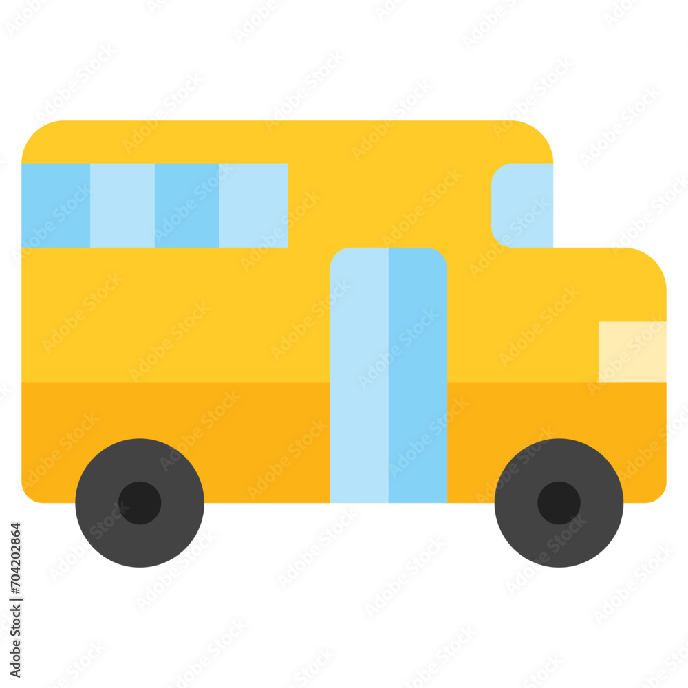 Poster school bus icon