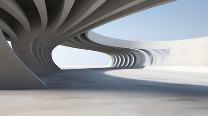 Modern Architecture with Curved Concrete Arches