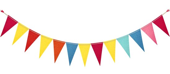 Obraz premium Colorful Party Flag Banners on White Background
