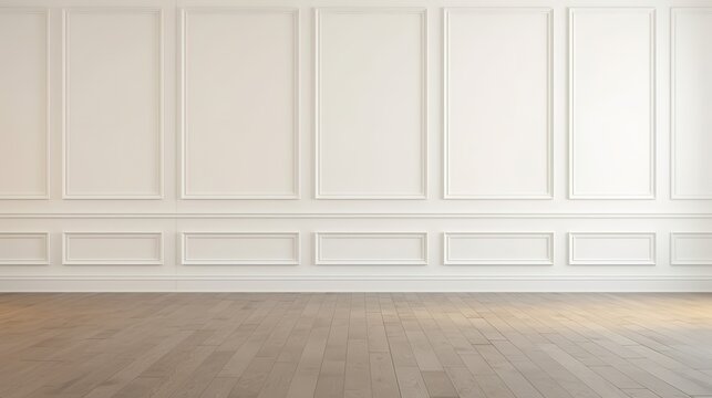 Elegant Interior with Classic Wainscoting and Wooden Flooring