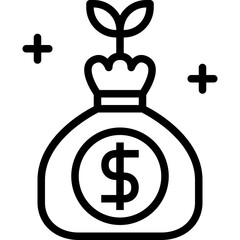 green economy outline icon