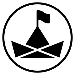 paper boat glyph icon