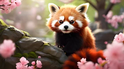 Poster red panda eating bamboo © Iqra