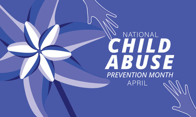 National child abuse prevention month. background, banner, card, poster, template. Vector illustration. - obrazy, fototapety, plakaty