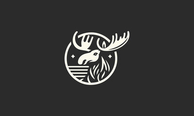 Fototapeta premium moose vector illustration logo design creative