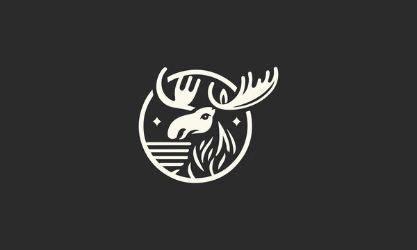 Moose Vector Illustration Logo Design Creative