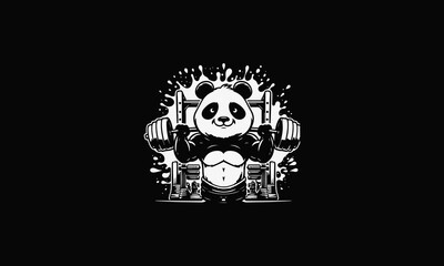 panda gym vector illustration logo design