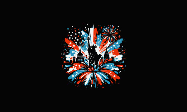 independence american vector illustration flat design