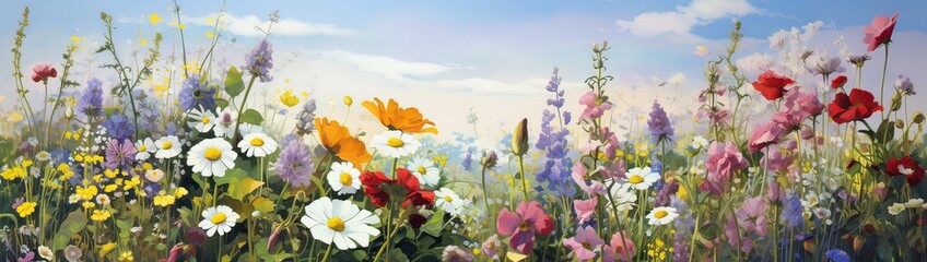 Obraz na płótnie Canvas Spring flowers in the garden, a sunny day