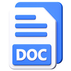 DOC File Format 3D Icon