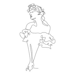 One line art of gorgeous women. One line art. One line art women.