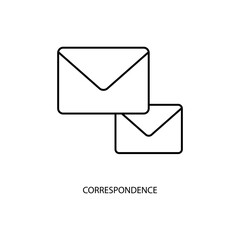 correspondence concept line icon. Simple element illustration. correspondence concept outline symbol design.
