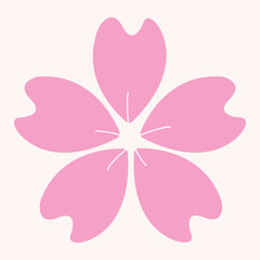 Sakura flower vector with simple design and white background