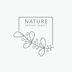 Natural logo for organic beauty products: Combine elements of nature like leaves and flowers in a simple design that reflects the product's natural beauty
