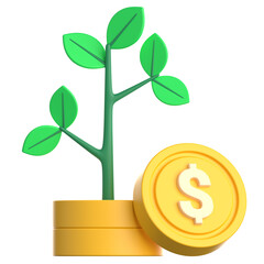 Fototapeta na wymiar Money Investment 3D Illustration