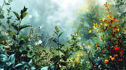 Obraz premium Herbal Minimalist Frame Hand Painted, Wallpaper Pictures, Background Hd