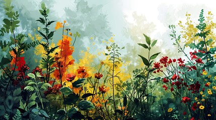 Herbal Minimalist Frame Hand Painted, Wallpaper Pictures, Background Hd